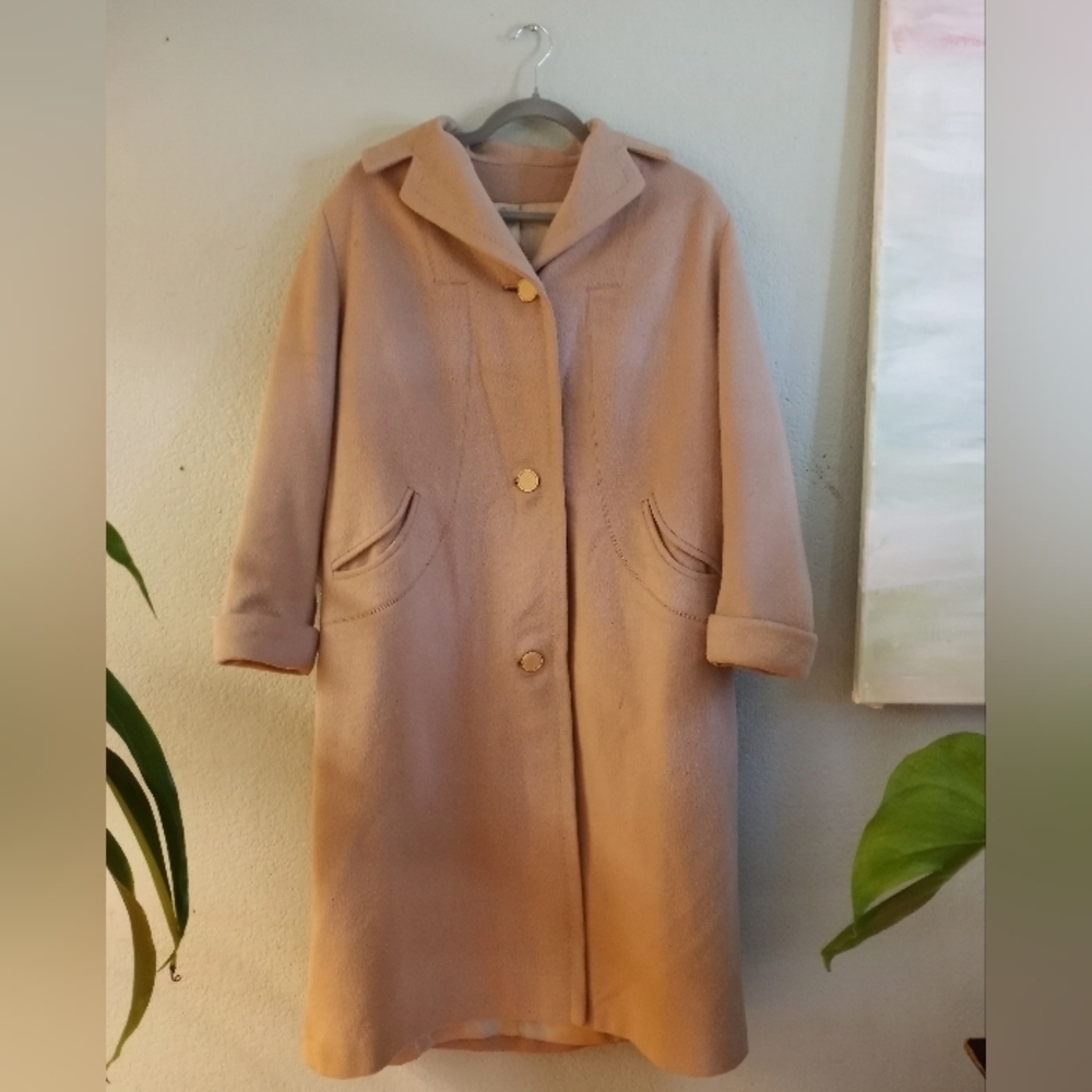 Vintage Youthcraft Romantique Dusty Rose Silk Lined Classic Old Money Wool Coat